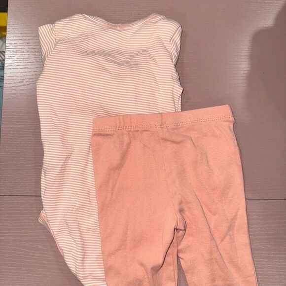 Carters 6M Baby Girl Orange Striped Outfit - Picture 4 of 4